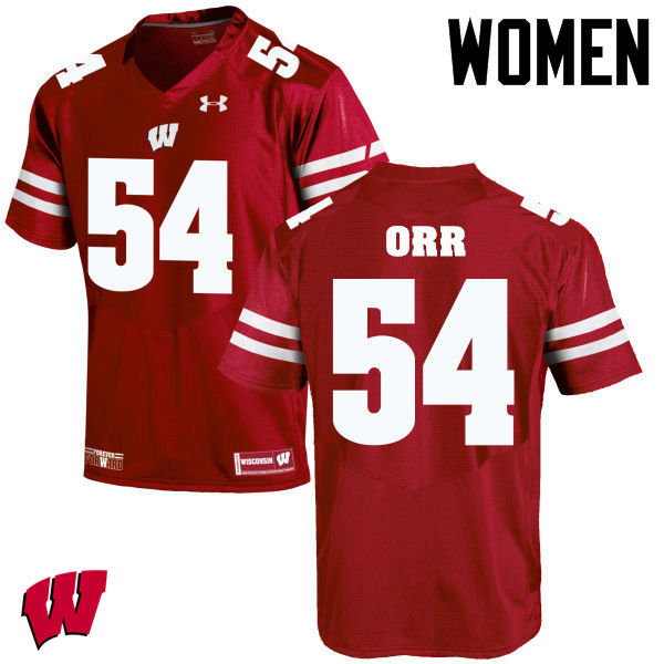 Wisconsin Badgers Women's #50 Chris Orr NCAA Under Armour Authentic Red College Stitched Football Jersey VG40G18IG